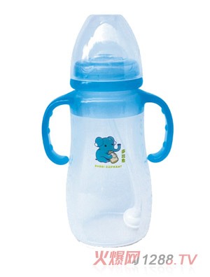 多比象帶柄嬰兒自動奶瓶藍(lán)色