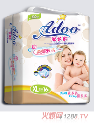 愛(ài)多多柔薄雙芯嬰兒紙尿褲XL碼16片