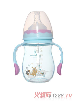 媽咪樹噴硅膠寬口高硼硅玻璃奶瓶180ml