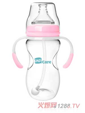 伊斯卡爾240mlPP自動寬口徑奶瓶（紅）