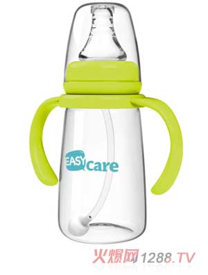 伊斯卡爾160mlPP自動標(biāo)準(zhǔn)口徑奶瓶（黃）