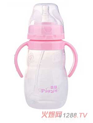 貝嬰硅膠奶瓶紅色