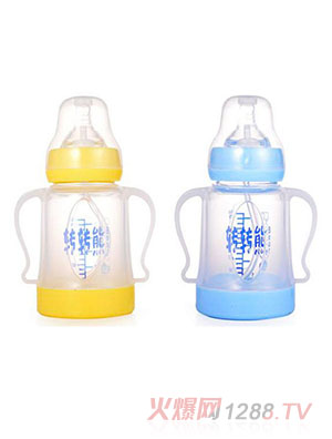 轉(zhuǎn)轉(zhuǎn)熊抗摔晶鉆玻璃奶瓶