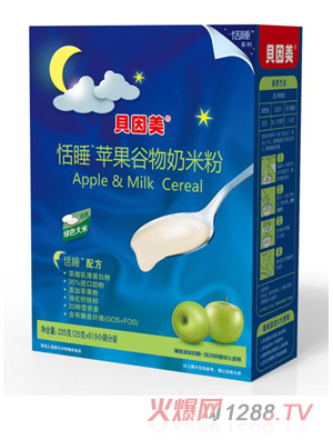 貝因美恬睡蘋(píng)果谷物奶米粉