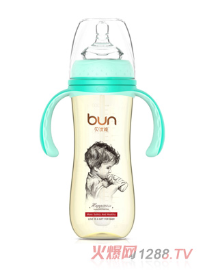 貝優(yōu)能纖巧型帶柄自動(dòng)寬口PPSU奶瓶300ml